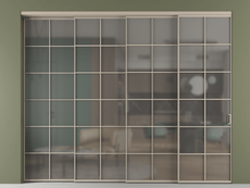 Перегородка Formato внутри проёма 4 створки с синхронным механизмом