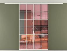 Перегородка Формато вдоль стены на потолок 2 створки