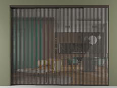 Перегородка Формато внутри проёма 4 створки с синхронным механизмом