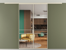 Перегородка Formato вдоль стены на потолок 2 створки