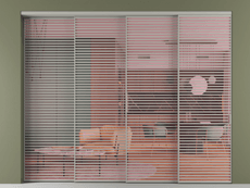 Перегородка Формато внутри проёма 4 створки с синхронным механизмом