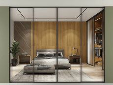 Перегородка Формато внутри проёма скрытое крепление в потолок 4 створки