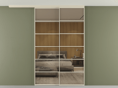 Перегородка Formato вдоль стены на потолок 2 створки с синхронным механизмом