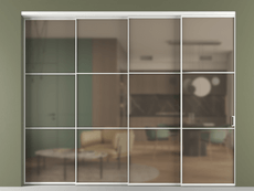 Перегородка Formato внутри проёма 4 створки с синхронным механизмом