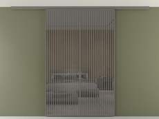 Перегородка Formato вдоль стены на потолок 2 створки