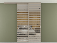 Перегородка Formato вдоль стены на потолок 2 створки с синхронным механизмом