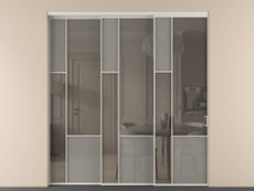 Перегородка Мозаик внутри проёма 3 створки с синхронным механизмом