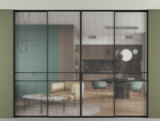 Перегородка Formato внутри проёма скрытое крепление в потолок 4 створки