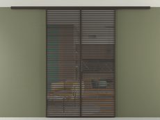 Перегородка Formato вдоль стены на потолок 2 створки