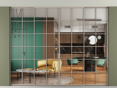 Перегородка Formato внутри проёма скрытое крепление в потолок 4 створки