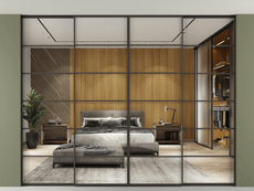 Перегородка Formato внутри проёма скрытое крепление в потолок 4 створки