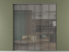 Перегородка Formato внутри проёма 3 створки с синхронным механизмом