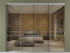 Перегородка Formato внутри проёма 4 створки с синхронным механизмом