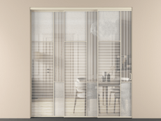 Перегородка Mosaic внутри проёма 3 створки с синхронным механизмом