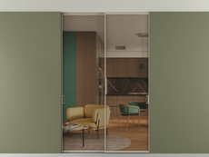 Перегородка Formato внутри проёма скрытое крепление в потолок 2 створки