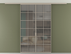 Перегородка Формато вдоль стены на потолок 2 створки