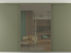 Перегородка Formato вдоль стены на потолок 2 створки