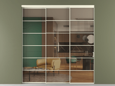 Перегородка Formato внутри проёма 3 створки с синхронным механизмом