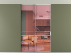 Перегородка Formato внутри проёма скрытое крепление в потолок 2 створки