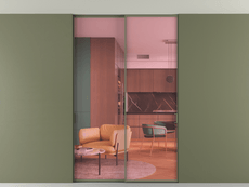 Перегородка Формато внутри проёма скрытое крепление в потолок 2 створки