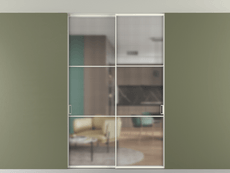 Перегородка Formato внутри проёма скрытое крепление в потолок 2 створки