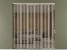 Перегородка Formato внутри проёма 3 створки с синхронным механизмом