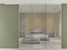 Перегородка Формато вдоль стены на потолок 3 створки с синхронным механизмом