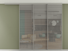 Перегородка Формато вдоль стены на потолок 3 створки с синхронным механизмом