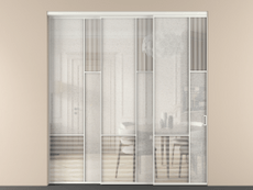 Перегородка Мозаик внутри проёма 3 створки с синхронным механизмом