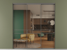 Перегородка Formato внутри проёма 3 створки