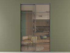 Перегородка Formato внутри проёма 2 створки