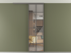 Перегородка Formato вдоль стены на потолок 1 створка