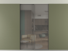 Перегородка Formato внутри проёма скрытое крепление в потолок 2 створки