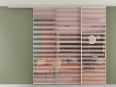 Перегородка Формато вдоль стены на потолок 3 створки с синхронным механизмом