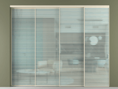 Перегородка Формато внутри проёма 4 створки с синхронным механизмом