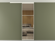 Перегородка Formato вдоль стены на потолок 1 створка