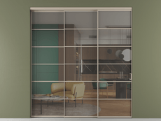 Перегородка Formato внутри проёма 3 створки с синхронным механизмом