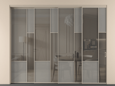 Перегородка Мозаик внутри проёма 4 створки с синхронным механизмом