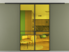 Перегородка Formato вдоль стены на потолок 2 створки