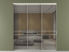 Перегородка Formato внутри проёма 3 створки с синхронным механизмом