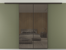 Перегородка Формато вдоль стены на потолок 2 створки