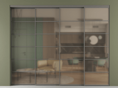 Перегородка Formato внутри проёма 4 створки с синхронным механизмом