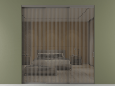 Перегородка Formato внутри проёма 3 створки с синхронным механизмом