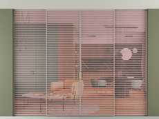 Перегородка Formato внутри проёма скрытое крепление в потолок 4 створки