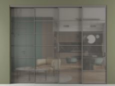 Перегородка Formato внутри проёма 4 створки с синхронным механизмом