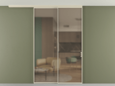 Перегородка Formato вдоль стены на потолок 2 створки с синхронным механизмом