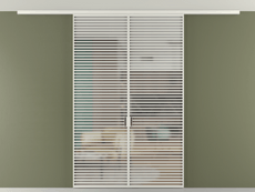 Перегородка Формато вдоль стены на потолок 2 створки