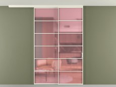 Перегородка Formato вдоль стены на потолок 2 створки с синхронным механизмом