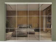 Перегородка Formato внутри проёма 4 створки с синхронным механизмом