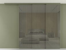 Перегородка Formato вдоль стены на потолок 3 створки с синхронным механизмом